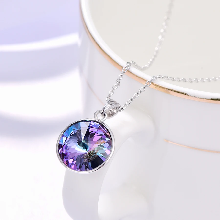 Ожерелье с кристаллами Swarovski, новая мода, круглый камень Bella RIVOLI, ожерелье с кулоном для женщин, элегантные вечерние ювелирные изделия на свадьбу
