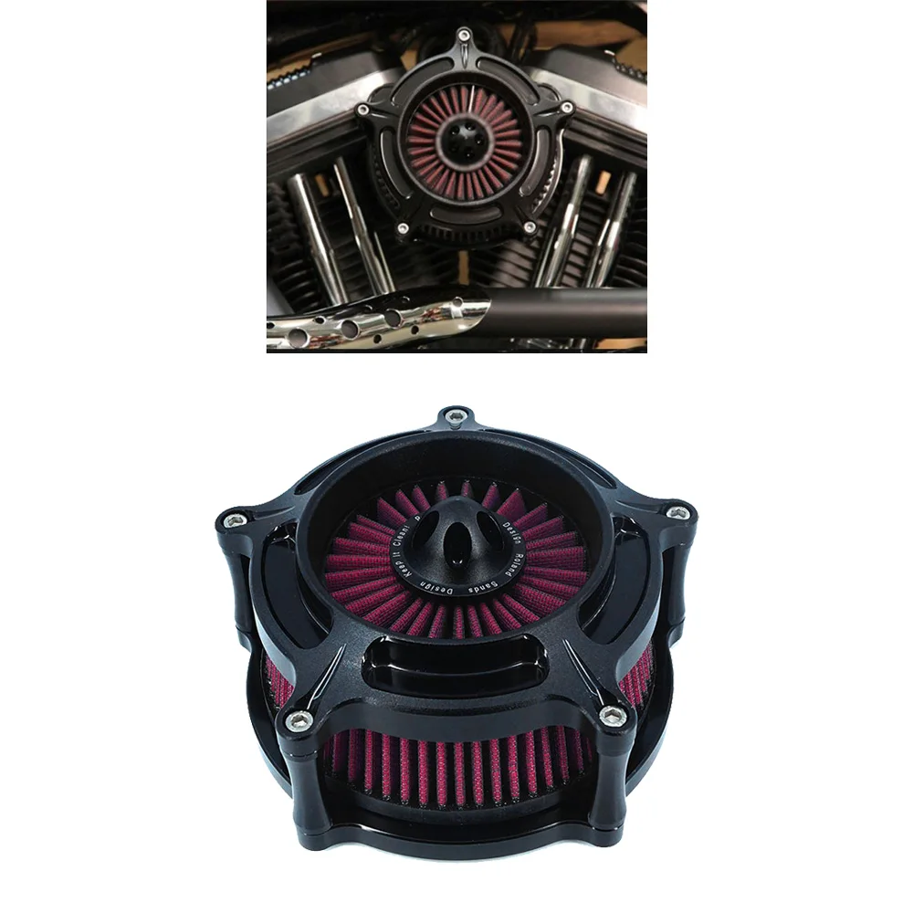 Черный воздушный фильтр с шипами для Harley Sportster XL 883 Dyna V Rod Softail Fat Boy Touring Ultra FLHR FLHX