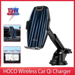 hoco wireless car qi charger automatic infrared clip air vent mount 15w fast charger 360 degrees rotating phone holder free global shipping