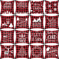 luanqi christmas cartoon red cushion cover merry christmas decoration for home noel natal navidad 2021 xmas pillow case 45x45 cm