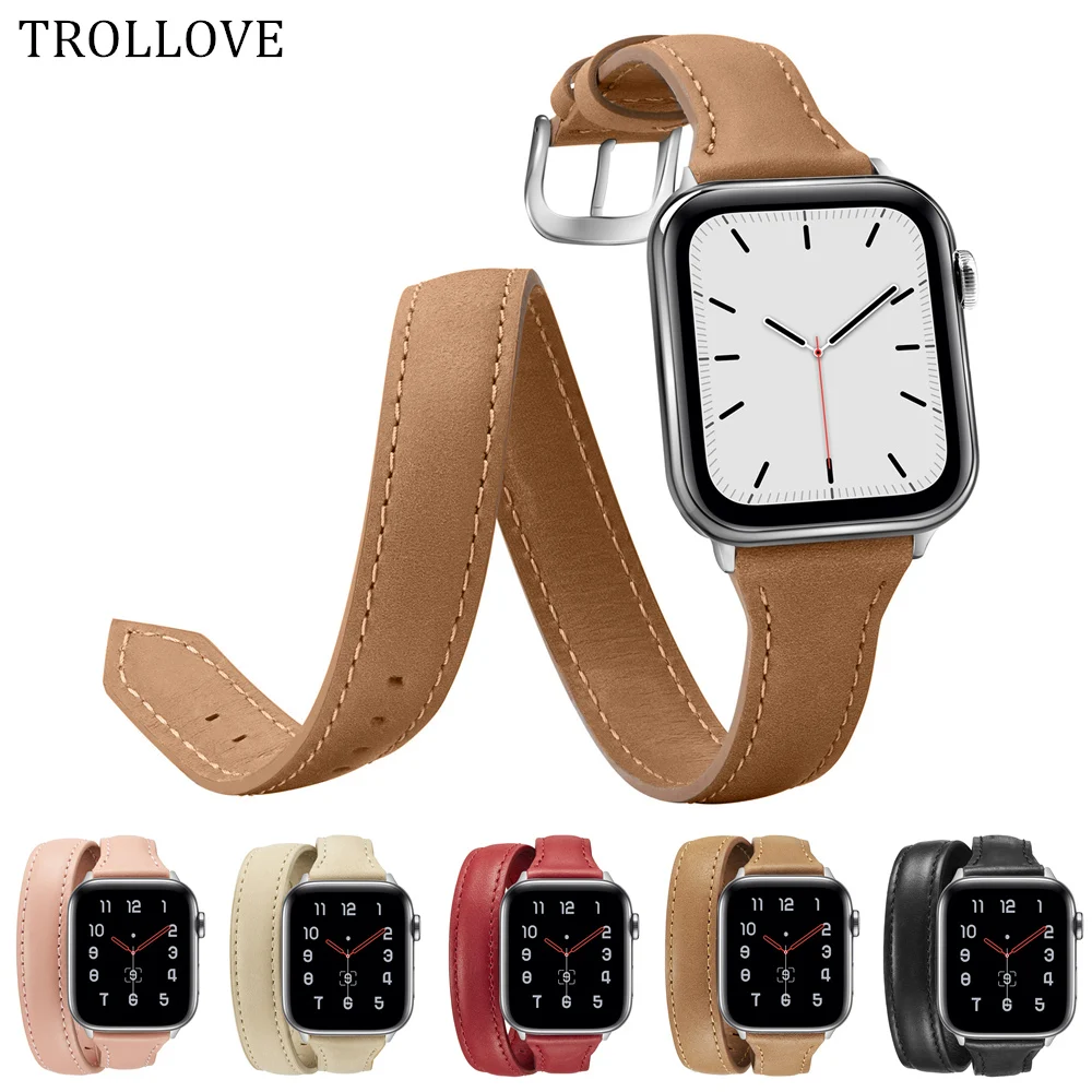 Ремешок кожаный для Apple Watch Iwatch Series 5 4 3 2 1 40 мм 44 38 42 | Наручные часы