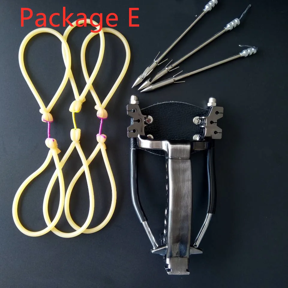 Package E Мощный многофункциональный Стрельба Из Лука Bowfishing стрельба рыбы Рогатка катапульта для охоты лук Рыбалка слинг стрельба рыболовные дротики - Цвет: Package E