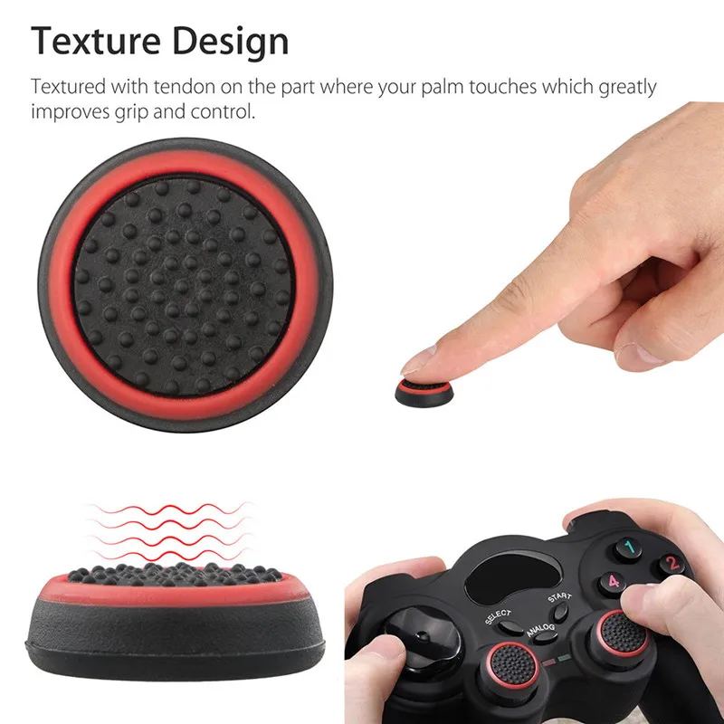 

4 pcs Silicone Analog Thumb Stick Grips Cover for PlayStation for PS3/PS4/XBOX /XBOX 360 Game Replacement Joystick Cap Cover
