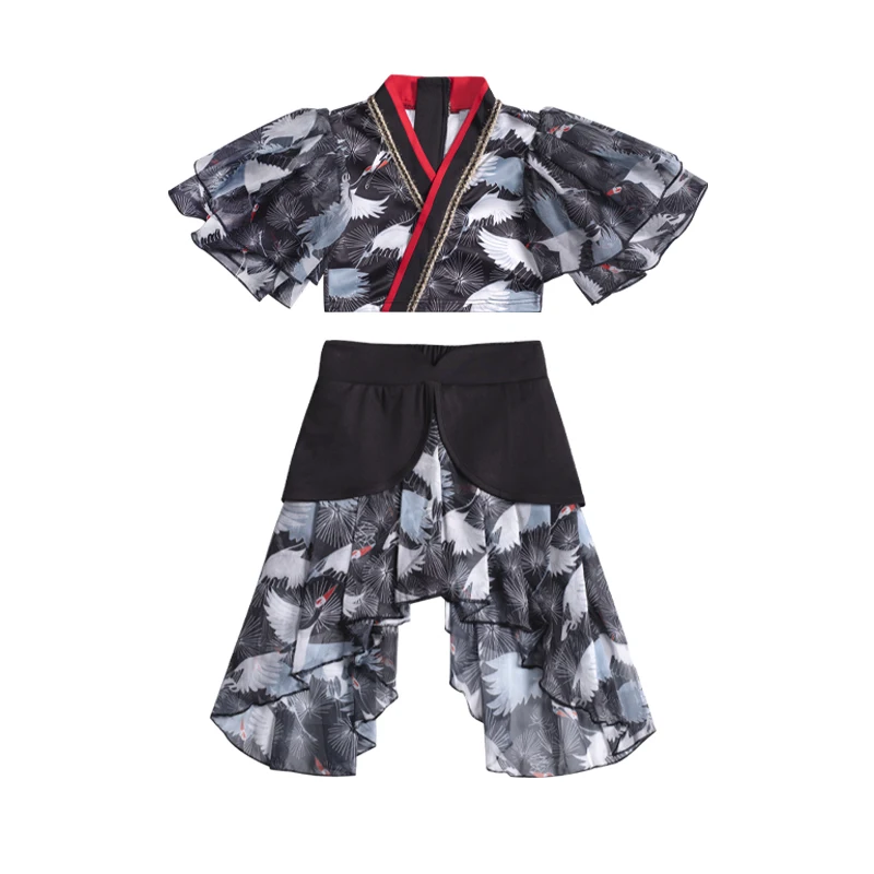 

Girls Jazz Dance Costumes Children'S Day Catwalk Show Clothing Chinese Style Modern Street Dancewear Kids Hip Hop Suit DQL5391