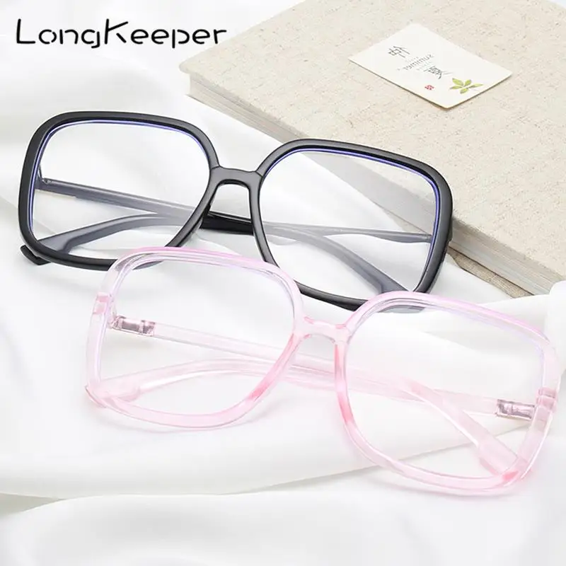 Квадратные большие очки LongKeeper оправа для женщин анти синий светильник
