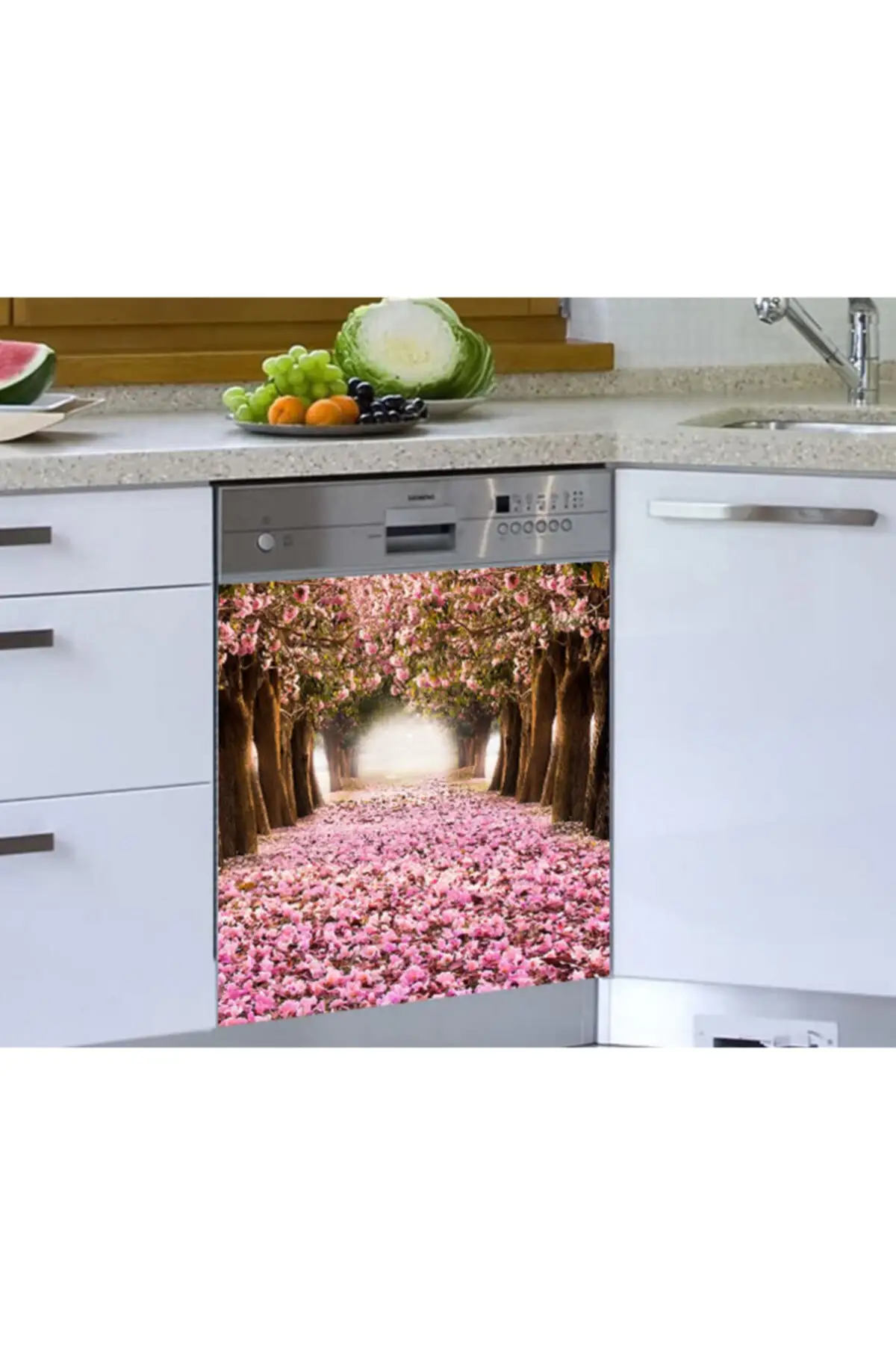 

Pink Leaves Dish Machine Sticker