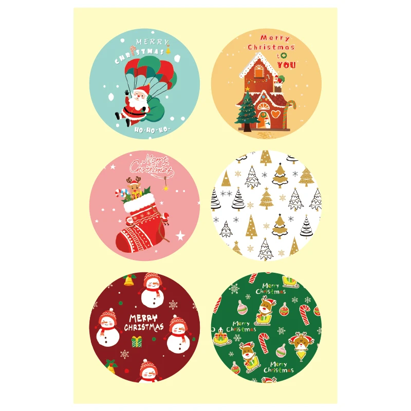 60 шт. наклейки на новогоднюю ёлку из крафт-бумаги |