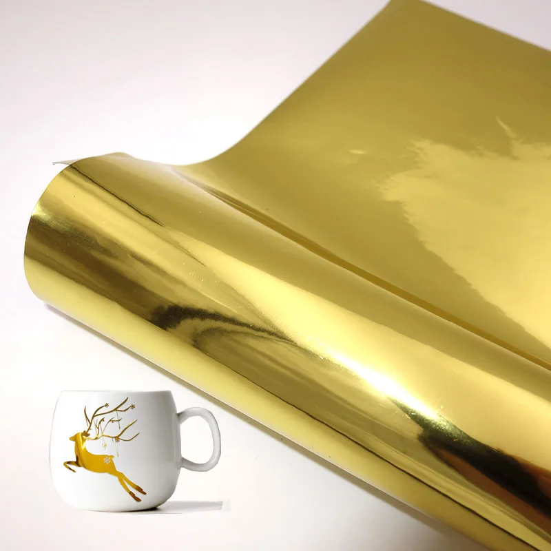 Золотистая/Серебристая самоклеящаяся виниловая пленка в рулоне Перманентная