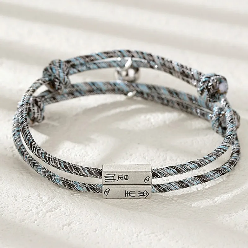 2 шт./компл. парные магнитные Парные браслеты регулируемая плетеная нить Love Forever