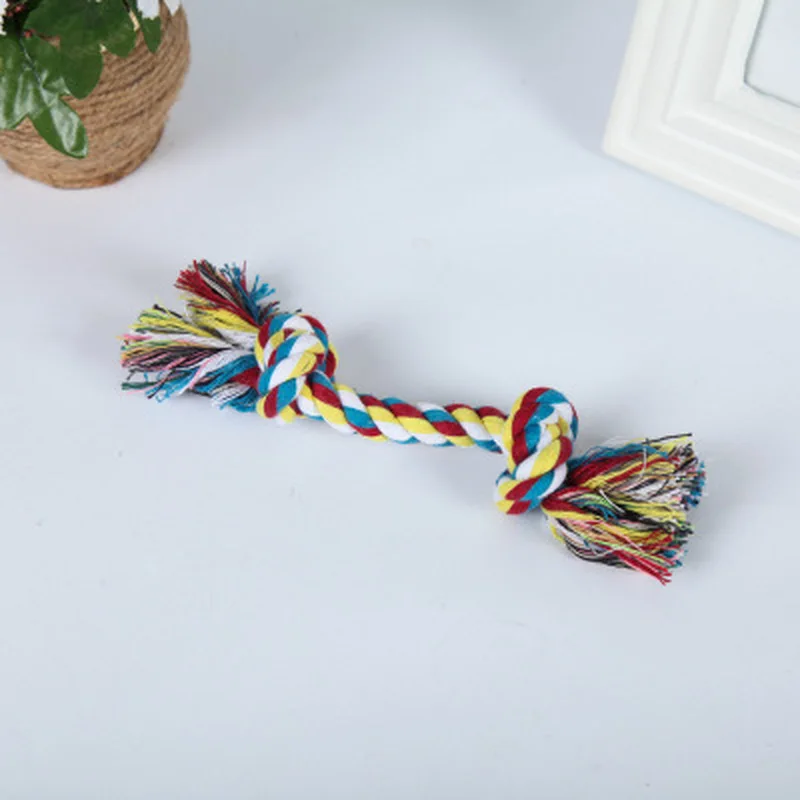 

1pc Dog Toys Cotton Chew Knot Rope Puppy Bone Toy Durable Braided Rope Cat Dog Training Toys Pet Supplies 18/23/28CM