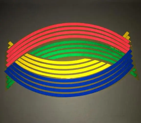 16 шт./лот 18 дюймов полоски наклейки на колеса светоотражающая лента обод для