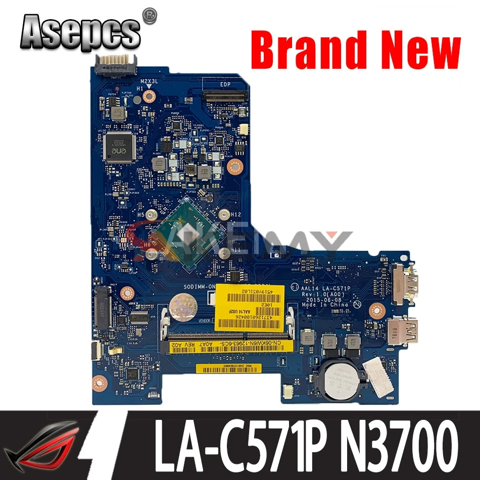 

FOR 15 5000 5552 CN-0F77J1 0F77J1 LA-C571P ALL14 DDR3L SR29E N3700 CPU laptop Motherboard 100% Tested OK
