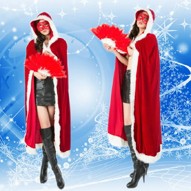 

Рождественская накидка, детский наряд, костюм, новый красный Санта-Клаус, реквизит для ролевых игр, плащ, женский косплей, костюм для вечерин...