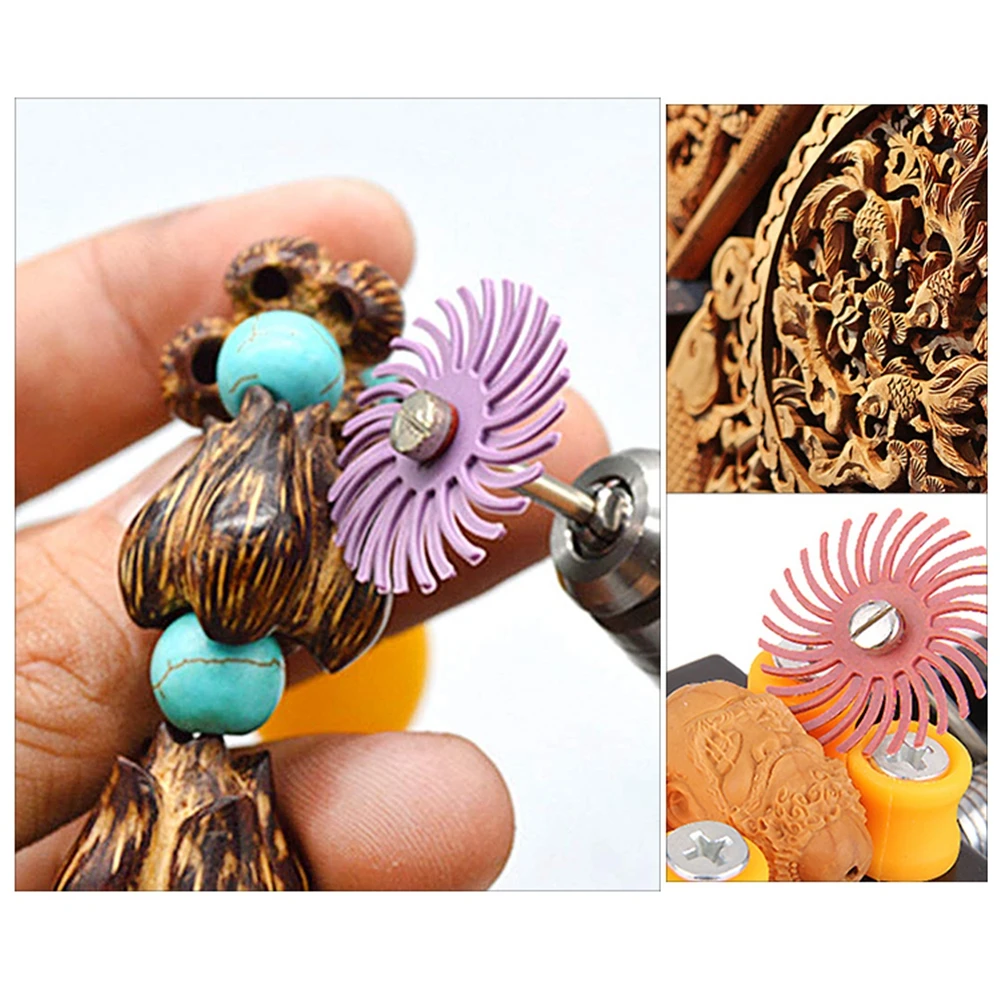 

66PCS Radial Bristle Disc Kit Abrasive Brush 1/8" Shank Detail Polishing Wheel Gap Polishing for Dremel Rotary Tool Accessories