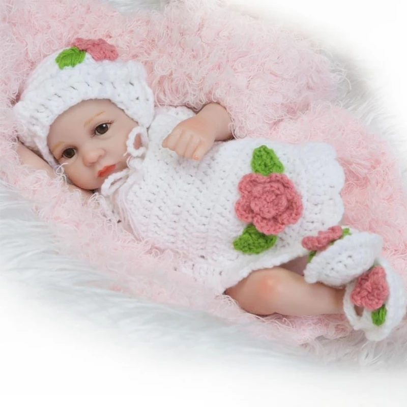 

26cm Looking Lifelike Realistic Baby Girl Silicone Newborn Care Easy Washable Toy for Children Kids Gift