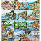Картина AZQSD по номерам, холщовые наборы, Венеция, пейзаж, уникальный подарок 40x50 см, сделай сам, Раскраска по номерам, Морской Декор для дома