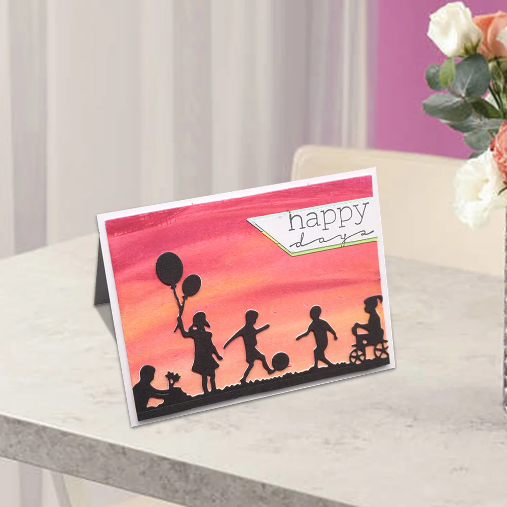 Новый Счастливые дети/креативный фон тиснение режущий пресс форма инструмент