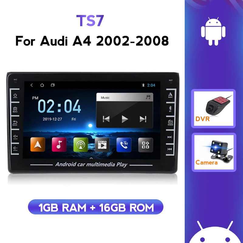 1 Гб + 16 ГБ 2 Din 8 дюймов Android автомобильный DVD плеер с четырехъядерным радио для Audi A4