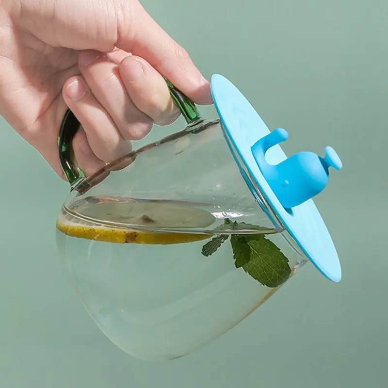 

Cartoon Whale Silicone Cup Cover Seal Leak-proof Dustproof Cup Cover Environmentally Friendly High Temperature Lids Accessories