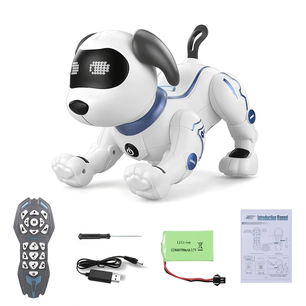 

K16A Electronic Pets RC Animal Programable Robot Dog Voice Interactive Remote Control Toy Puppy Music Song for Kids BirthdayGift