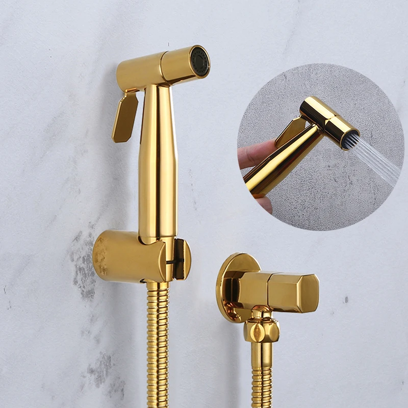 Смесители для унитаза латунный кран золотистого цвета душа и туалета насадка с