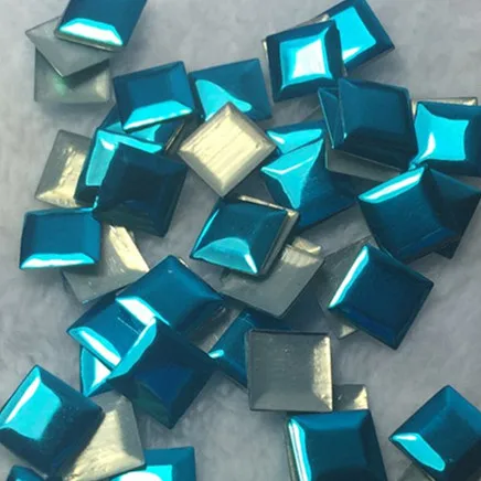 500 шт. 10 мм квадратные синие алюминиевые бриллианты искусственные железные на