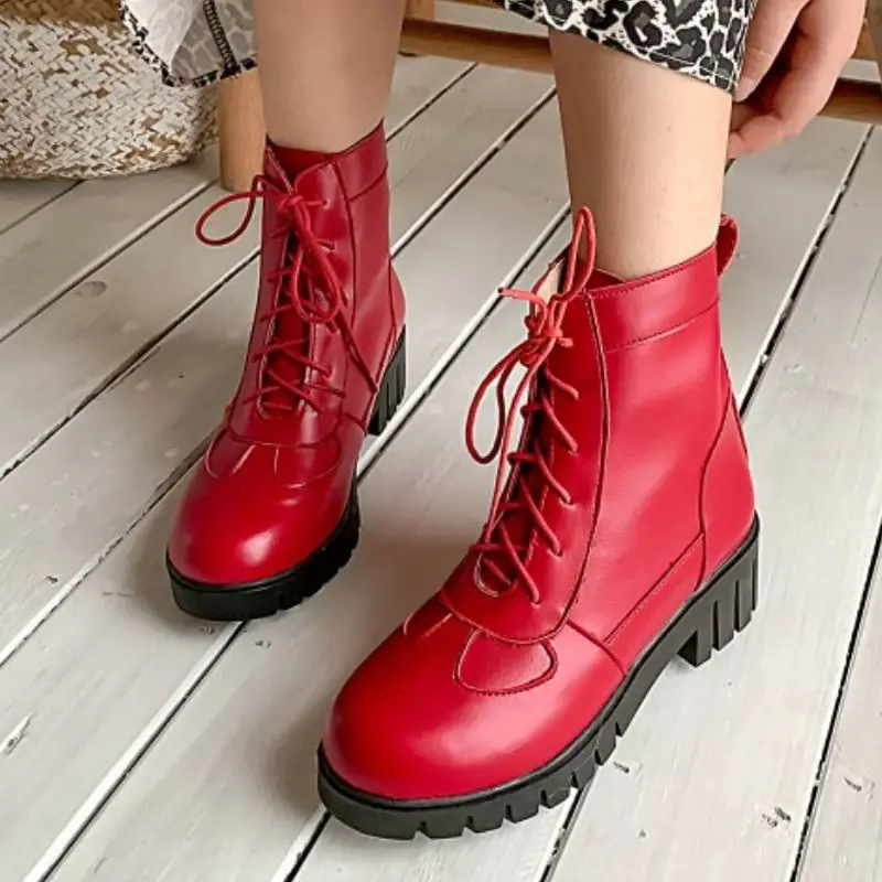 

KemeKiss Women Ankle Boots Fashion Cross Strap High Heel Winter Shoes Woman Warm Office Lady Short Boot Footwear Size 33-43