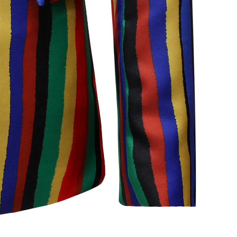 Разноцветный стильный блейзер с радугой мужская повседневная куртка на одной