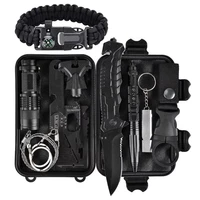 camping emergency kit 10 in 1 multi functional outdoor adventure hiking survival gear equipment first aid kit sos tactical tool