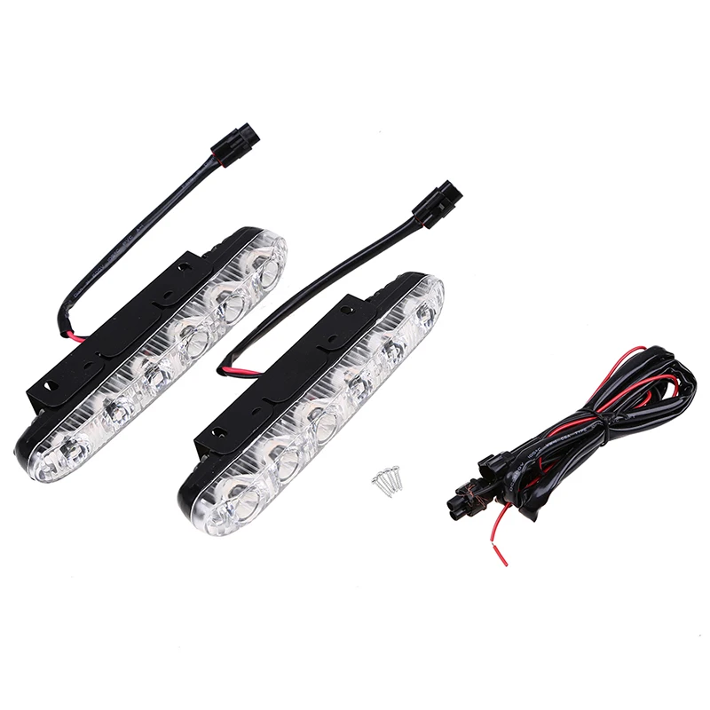POSSBAYUniversal 6/9 LED s Автомобильные дневные ходовые огни DRL DC 12 15V Светодиодные белые