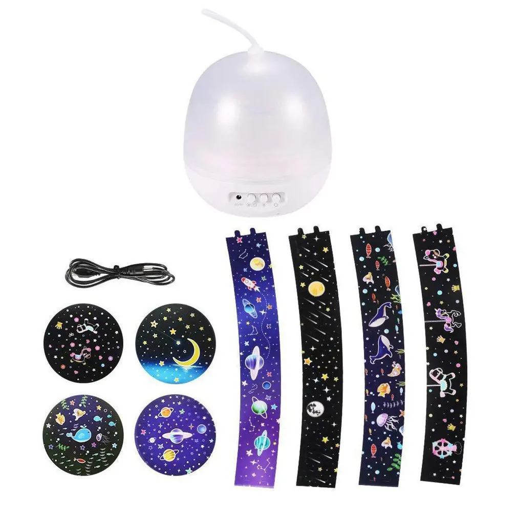 

Night Light Projector Delicacy 4 Set Films 360 Rotating 8 Lighting Modes LED Night Lights Lamp for Kids Baby Bedroom Decoration