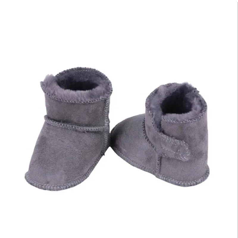 Теплая обувь для малышей из искусственной кожи нескользящая маленьких девочек и