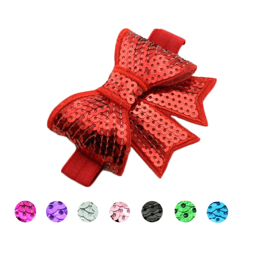 Ободки для девочек ручная работа с пайетками и бантом вечеринки повязка на