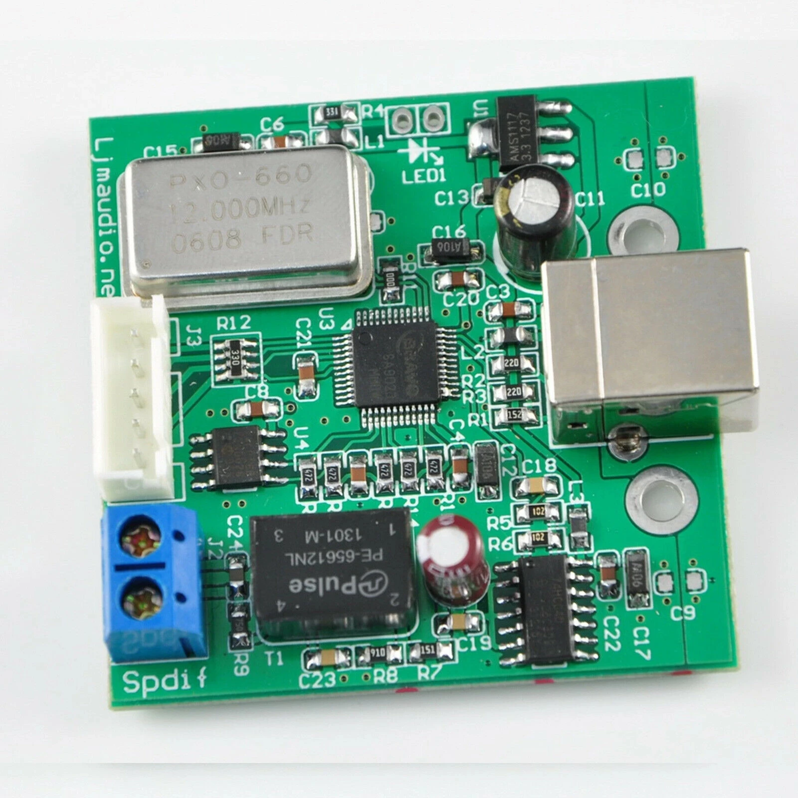 USB к коаксиальному процессору SPDIF I2S чип SA9023 поддержка 24-битной платы выборки 96K |
