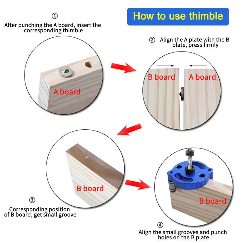 

2 In 1 Woodworking Tools Kit Portable Drawing Line Spanner Timber Tenons Durable Hole Punch Thimble Multifunction Locator