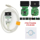 Mini VCI USB OBD2 Автомобильный сканер диагностические кабели и разъем для Toyota TIS OEM Techstream V15.00.028 для чипа J2534 FTDI FT232RQ
