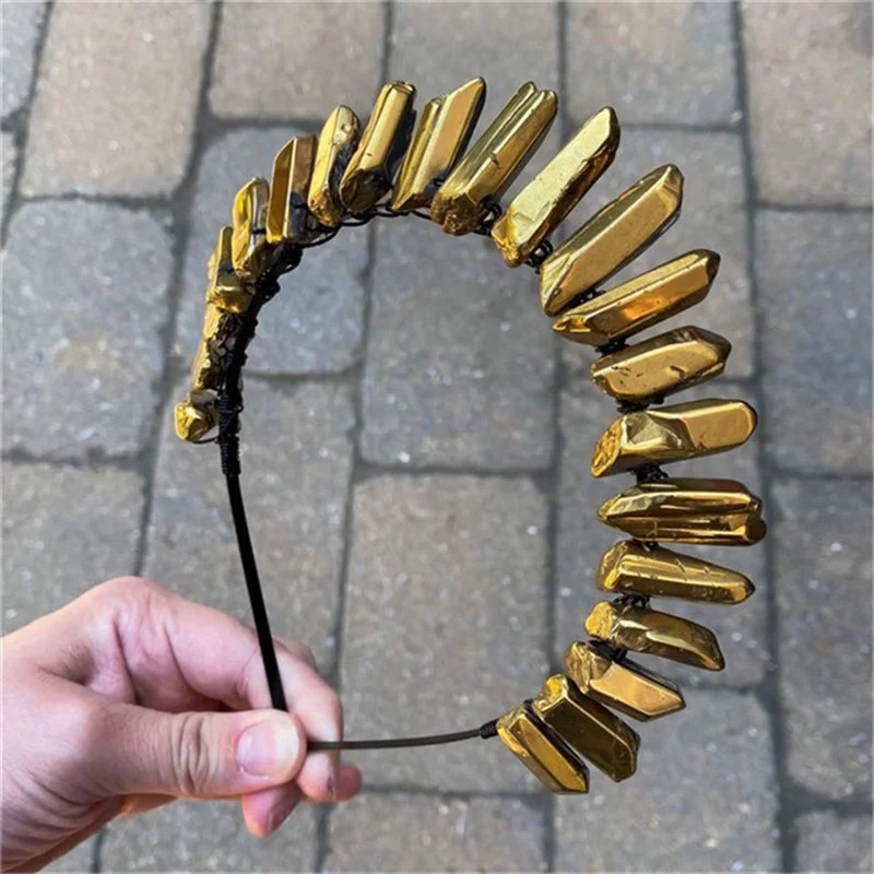 

Different Material Available Rose Quartz Points Irregular Natural Crystal Slice Crown Accessary