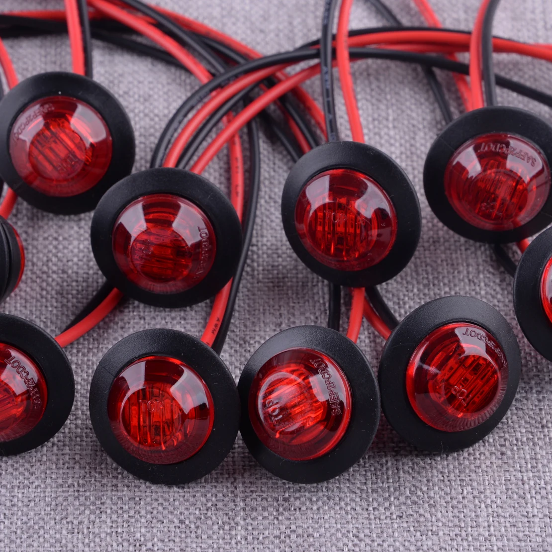 10 шт./компл. 12V красные маленькие круглые боковые габаритные Световые индикаторы