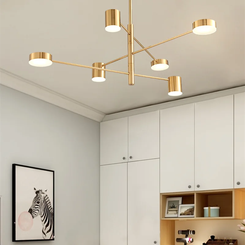 Moderno de moda oro negro largo blanco Led lámpara Loft lámpara de interior lámpara para sala de estar dormitorio