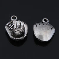 50pcslot 2015mm baseball mitt silver charms batter up antique silver tone for jewelry findings