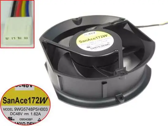SANYO DENKI 9WG5748P5H003 SanAce172W Круглый Вентилятор для сервера постоянного тока 48В 1.62A 172x172x51