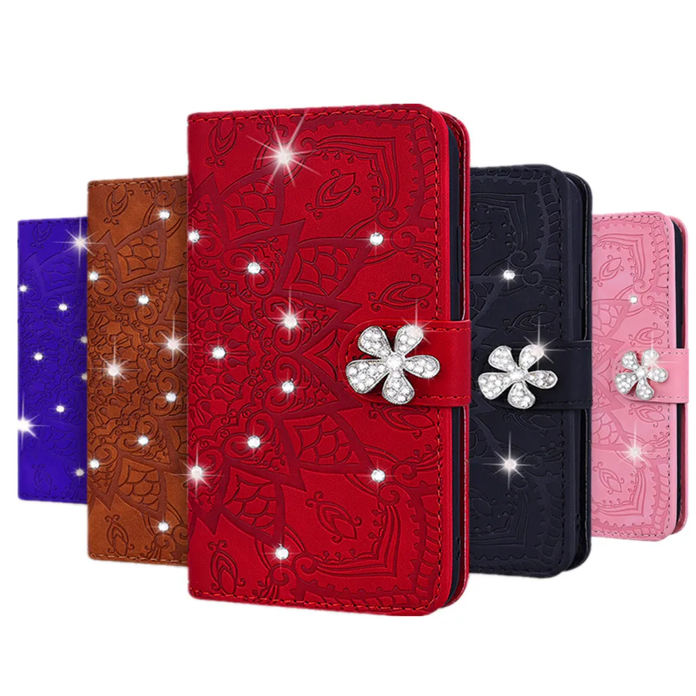 

Rhinestone Flip Wallet Leather Cases For Samsung Galaxy A01 A51 A71 A91 A10S A20S A30S A50S A70S A10E A20E M30S M80S Cover