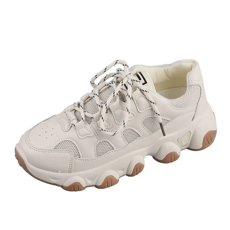 

2021 Women Sneakers Thick Sole Womans Casual Shoes Breathable Mesh Vulcanized Shoes All-match Comfortable Women's Sports Shoes