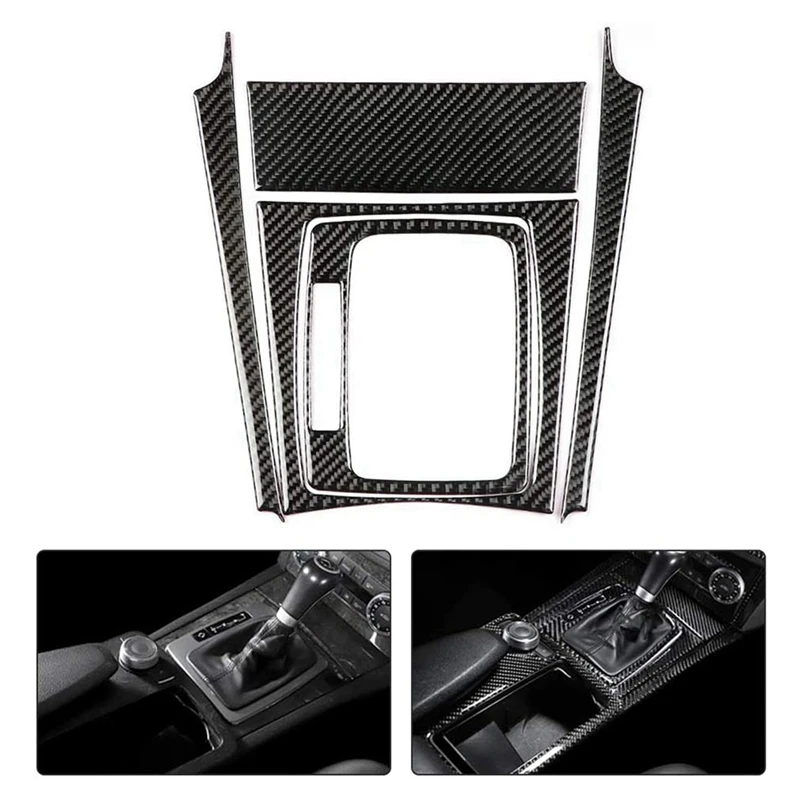 

2 Set Car Accessories: 1 Set Car Interior Door Panel Cover Trim & 1 Set Car Carbon Fiber Gear Shift Panel Set