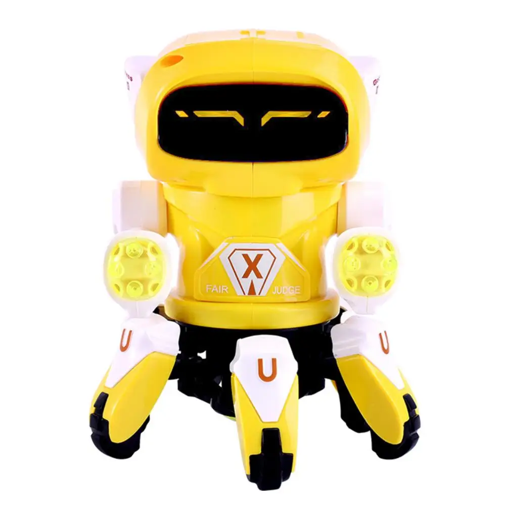 Yellow Электрический Осьминог танцы играть музыкальный робот танцующий робот с легкой музыкой проекции интерактивные игрушки для детей подарок для детей - Цвет: Yellow