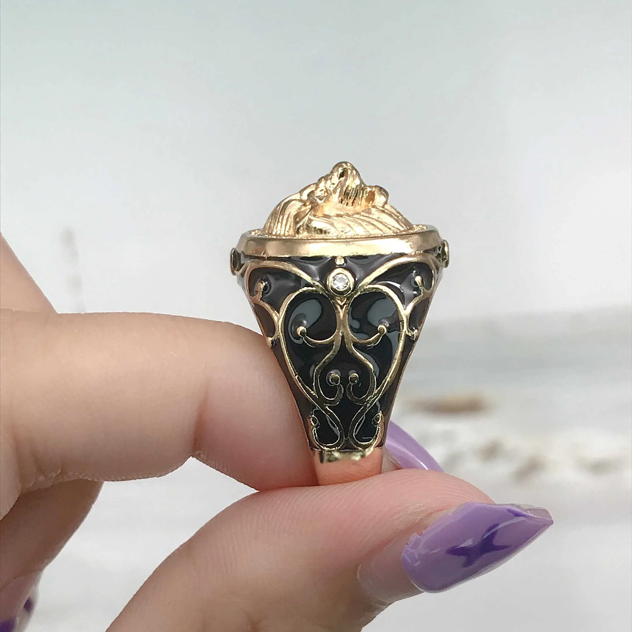 Модные властная кольца со львом Размеры Большие размеры 6-13 роскошные золотые