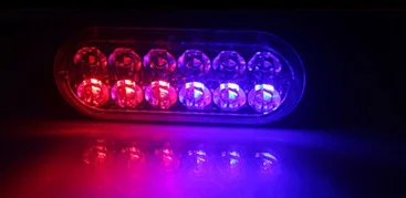 Blue and Red 4 шт 12V 24V 12 светодиодный стробоскоп Предупреждение светильник бар мигающий свет Truck LED супер яркий аварийного внимание Водонепроницаемый янтарного стекла для авто внедорожник - Цвет: Blue and Red