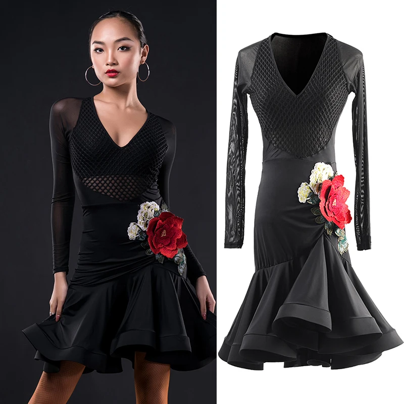 Новинка платье для соревнований по латиноамериканским танцам женская одежда с