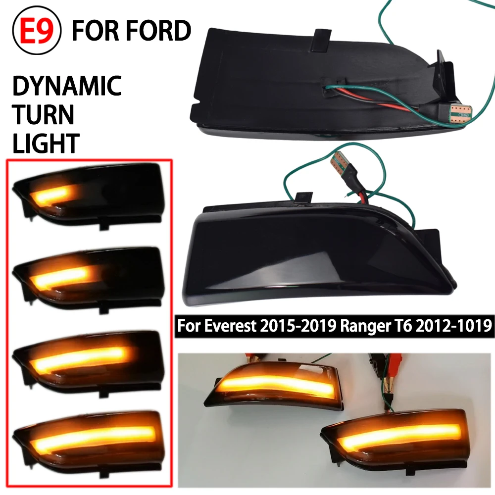 Динамический указатель поворота для Ford Everest 2015-2019 Ranger T6 Raptor Wildtrak зеркальный