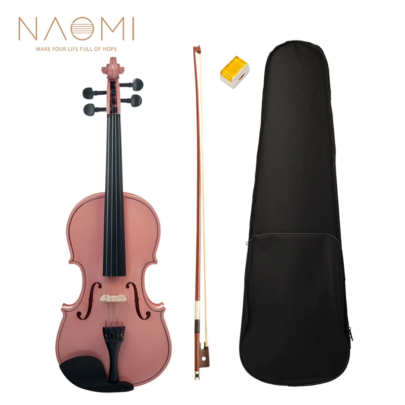 

NAOMI Full Pack Acoustic Violin 4/4 Full Size Fiddle Birthday Gift Music Training Early Education For Beginner Student Kid Lover